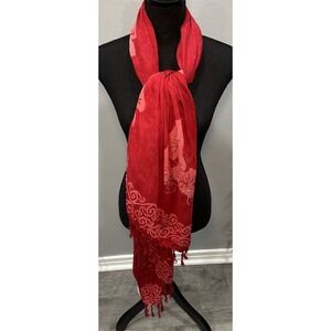 Beachcombers International  Women's Scarf/ Wrap/ Shawl Red Hawaii Floral Print